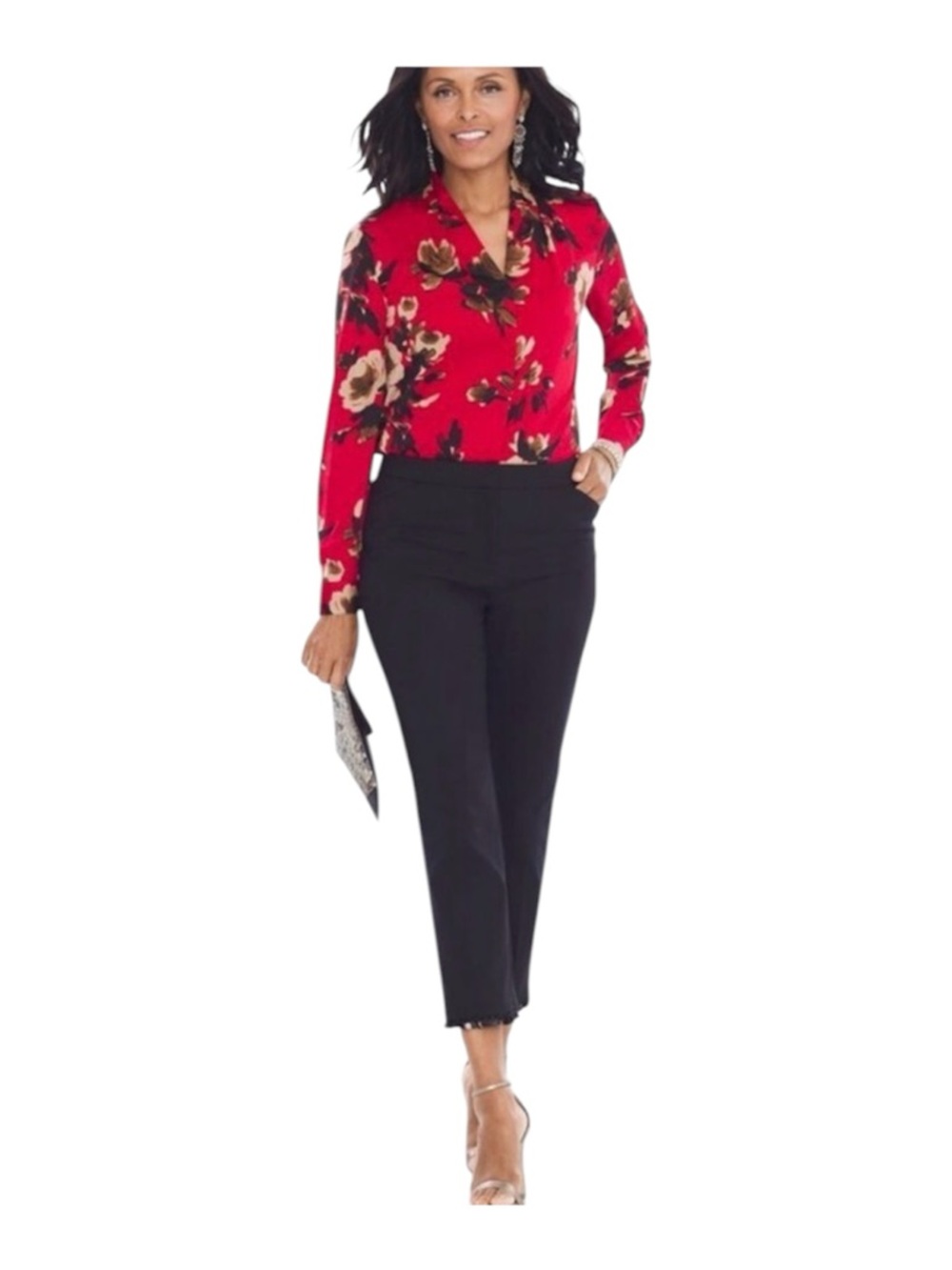 Chico's straight leg pants with sequin hem.